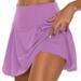Mlqidk Womens Golf Tennis Skorts Skirts Tummy Control Pleated Golf Skorts Skirts for Women with Shorts Purple XL