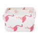 Storage Basket Foldable Fabric Bins Desktop Organizer Case with Handle (Flamingo)