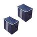 Meitianfacai 2PCS Blanket Storage Bag Clothes Storage Bags for Comforter Bedding - Foldable Clothing Storage Organizer with Reinforced Handle & Zippers for Closet and Underbed Storage (Navy)