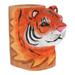 Tiger Design Pen Holder Wooden Pencil Ruler Holder Desktop Stationery Organizer