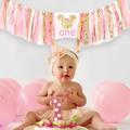 Disney Party Supplies | New! Minnie Mouse Pink & Gold 1st Birthday Ribbon Banner | Color: Gold/Pink | Size: Os