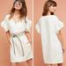 Anthropologie Dresses | Anthropologie Maeve "Lottie" White Linen Flutter Sleeve Dress | Color: Cream/White | Size: Xs