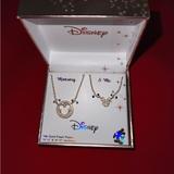 Disney Jewelry | Disney Mommy And Me Mickey Mouse Necklace Set 14k Gold Flash Plated Nib | Color: Gold | Size: Os