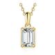 JewelryPalace 1ct Moissanite Emerald Cut Solitaire Pendant Necklace for Women, 14K Yellow Gold Plated 925 Sterling Silver Necklaces for Her, Classic Simulated Diamond Jewellery Set, 18 Inches chain