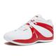 AND1 Rise Men’s Basketball Shoes, Sneakers for Indoor or Outdoor Street or Court, Sizes 7 to 15, White/Red/Silver Grey, 11.5 Women/10 Men