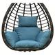 PJDDP Waterproof Egg Chair Cushion Replacement, Foldable Egg Swing Chair Cushion, Thicken Hanging Basket Chair Cushions, Washable Basket Swing Chair Cushion with Headrest,Lake Blue