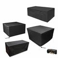 Leju Art Garden Furniture Covers Rectangular 260x70x75cm Heavy Duty Rattan Cube Cover Outdoor Garden Patio Table Chair Seat Furniture Rainproof Protection Mulit-Size Covers for Summer Black