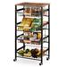 Kieous Gap 5-Tier Rolling Trolley Metal in Brown | 34.2 H x 16.7 W x 10.6 D in | Wayfair B0B23R6TWL