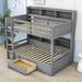Guidotti Twin over Twin Standard Bunk Bed w/ Shelves by Harriet Bee in Gray | 69 H x 49 W x 78 D in | Wayfair B772DCF949C04BC29642F4017ED7100F