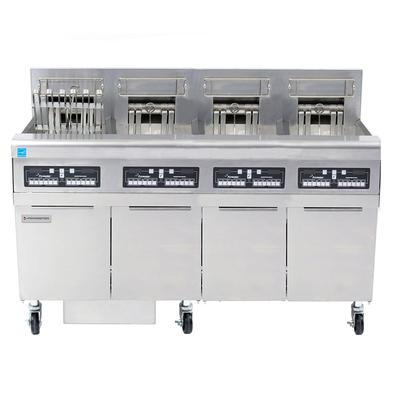 Frymaster FPRE414 208/1 Commercial Electric Fryer - (4) 50 lb Vats, Floor Model, 208v/1ph, Built-in Filtration and CM 3.5 Controls, Stainless Steel