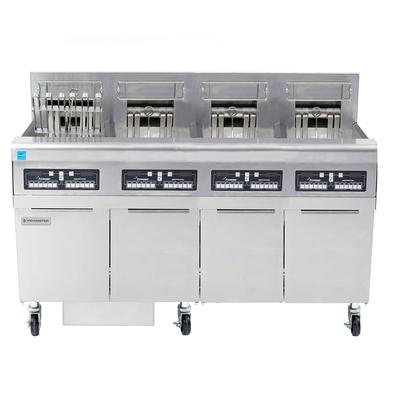 Frymaster FPRE414TC 208/3 Commercial Electric Fryer - (4) 50 lb Vats, Floor Model, 208v/3ph, Built-in Filtration System, Stainless Steel
