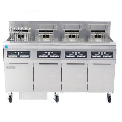 Frymaster FPRE417 240/1 Commercial Electric Fryer - (4) 50 lb Vats, Floor Model, 240v/1ph, Built-in Filtration and CM 3.5 Controls, Stainless Steel