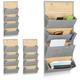 Relaxdays - 4x Porte-documents organiseur mural 4 compartiments porte ou mur, gris