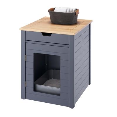 TRINITY 20" Dark Gray Litter Box Enclosure End Table w/ Drawer