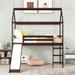 Twin Size Wooden House Loft Bed with Slide & Safety Guardrail,Espresso