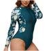 Joau Wetsuit for Womens in Cold Water Long Sleeve Front Zipper Shorty Wetsuit Skin Protection Diving Suit for Aerobics Diving Surfing Swimming