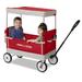 Radio Flyer Family Wagon with Canopy Folding Wagon Light Gray and Red