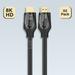 8K HDMI Cable High Speed DisplayPort 2.1 High Resolution Video Support 48Gbps-2 Pack