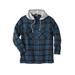 Men's Big & Tall Kingsize™ Removable Hood Lightweight Shirtjacket by KingSize in Navy Check (Size L)