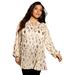 Plus Size Women's Metallic Print Blouse by June+Vie in Oatmeal (Size 10/12)