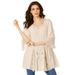 Plus Size Women's Lace Tunic by Roaman's in Oatmeal (Size 34/36)