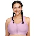 Plus Size Women's Full Figure Plus Size Zip Up Front-Closure Sports Bra Wirefree #9266 Bra by Glamorise in Lavender (Size 42 D)