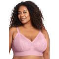 Plus Size Women's Full Figure Plus Size Bramour Gramercy Luxe Lace Bralette Wirefree #7012 Bra by Glamorise in Mauve (Size 34 C)