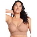 Plus Size Women's Full Figure Plus Size Bramour Gramercy Luxe Lace Bralette Wirefree #7012 Bra by Glamorise in Cappuccino (Size 46 DD)