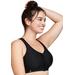 Plus Size Women's Full Figure Plus Size Zip Up Front-Closure Sports Bra Wirefree #9266 Bra by Glamorise in Black (Size 44 F)