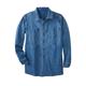 Men's Big & Tall Flex Denim Multi Pocket Chore Jacket by KingSize in Light Wash (Size 8XL)