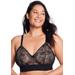 Plus Size Women's Full Figure Plus Size Bramour Gramercy Luxe Lace Bralette Wirefree #7012 Bra by Glamorise in Black (Size 42 D)