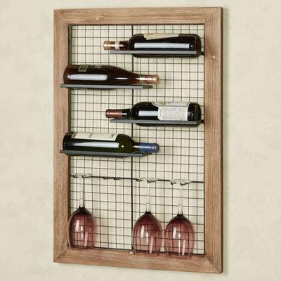 Industrial Wall Wine Rack Black , Black