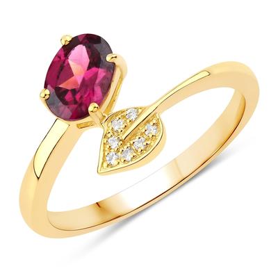 Rafaela Donata Ring Sterling Silber Rhodolith in Gelbgold 54 Damen Image