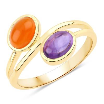 Rafaela Donata Ring Sterling Silber Amethyst in Gelbgold 50 Damen Image