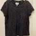 American Eagle Outfitters Tops | American Eagle Distressed Short Sleeve Pocket Tee | Color: Black | Size: Xs