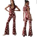 Free People Pants & Jumpsuits | Free People Jumpsuit | Color: Red/Tan | Size: S
