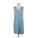 Gap Casual Dress - Shift V Neck Sleeveless: Blue Print Dresses - Women's Size Small