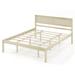 Costway Twin/Full/Queen Size Wooden Bed Frame with Headboard and Slat Support-Queen Size