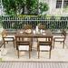 Classic Acacia Wood Outdoor Dining Table And Chairs Wood Dining Set Conversation Set