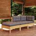 vidaXL Solid Wood Pine Patio Lounge Set 3 Piece with Cushions Multi Colors