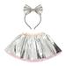B91xZ Toddler Baby Child Children Kids Summer Tutu Dress for Girl Skirt Skirts Silver Sizes 2-4 Years