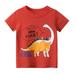 Toddler and Little Boys Summer Short Sleeve Crew neck T-Shirts Graphic Tops 1-9 Years - Dinosaur