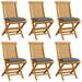 vidaXL Patio Chairs Outdoor Bistro Folding Chair with Cushions Solid Wood Teak