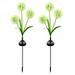 Lomubue 2Pcs Solar Light Lifelike Vibrant Colorful Vivid Swing Decorating Garden Solar Power Solar Green Onion Garden Stake Lights for Outdoor