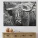 DESIGN ART Designart Scottish Cow On Moorland I Farmhouse Canvas Wall Art Print 32 in. wide x 24 in. high