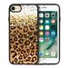FINCIBO Soft Rubber Cover Case for Apple iPhone 7/8 4.7 (NOT FIT Apple iPhone 7 PLUS 2016 5.5 or Apple iPhone 8 PLUS 2017 5.5 ) Yellow Glitter With Black Yellow Leopard