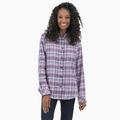 Dickies Women's Plaid Flannel Long Sleeve Shirt - Grapeade/orchard Size XL (FL075)