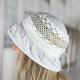 White Lace Linen Sun Hat Women Flower Bucket Hats Breathable Summer Panama Scrub Caps For