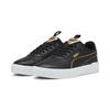 Sneaker PUMA "Carina 2.0 Pop Up Metallics Sneakers Damen", Gr. 38.5, schwarz-weiß (schwarz gold weiß), Obermaterial: Textil, Synthetik; Futter: Textil; Innensohle: Textil; Laufsohle: Gummi, Schuhe