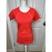 Athleta Tops | Athleta Finish Fast Line Yoga Tee T-Shirt Sz S Neon Red Pink Reflective Workout | Color: Pink | Size: S